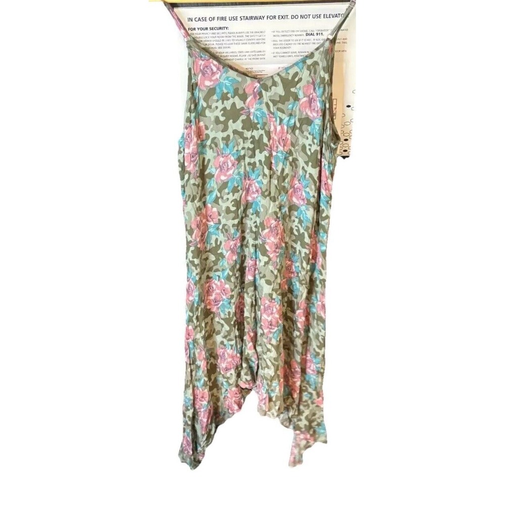 Ariat Asymmetric Dress Womens Large Multicolor Camouflage Floral Spaghetti Strap